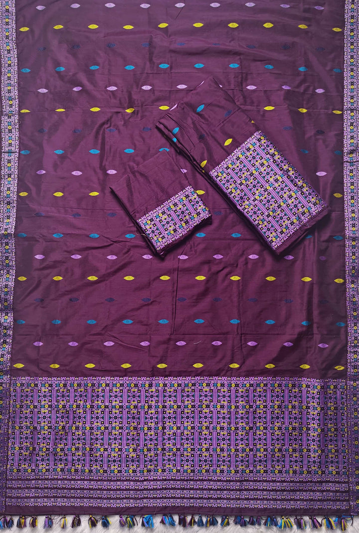 Ready-To-Wear Multi-Dhaga Work Super Cotton* Mekhela Sador