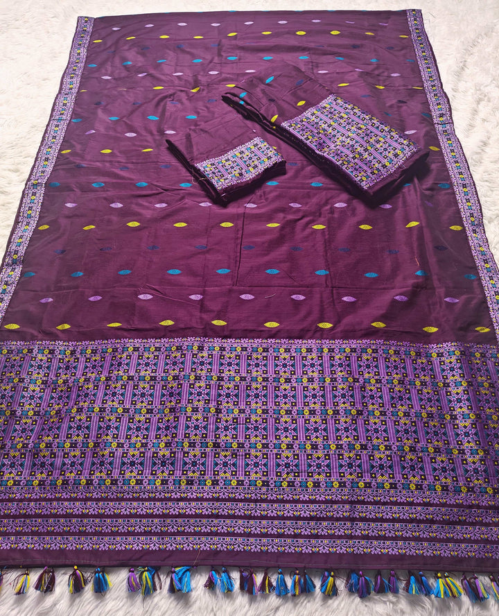 Ready-To-Wear Multi-Dhaga Work Super Cotton* Mekhela Sador