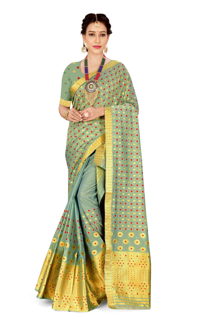 Gold Jari AC Cotton* Mekhela Chador