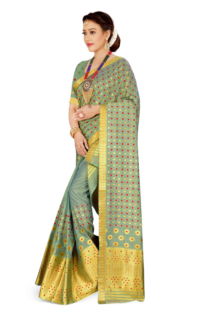 Gold Jari AC Cotton* Mekhela Chador