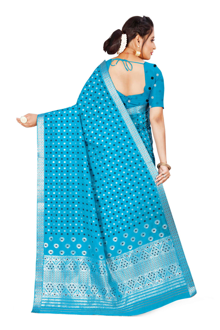 Silver Jari AC Cotton* Mekhela Chador