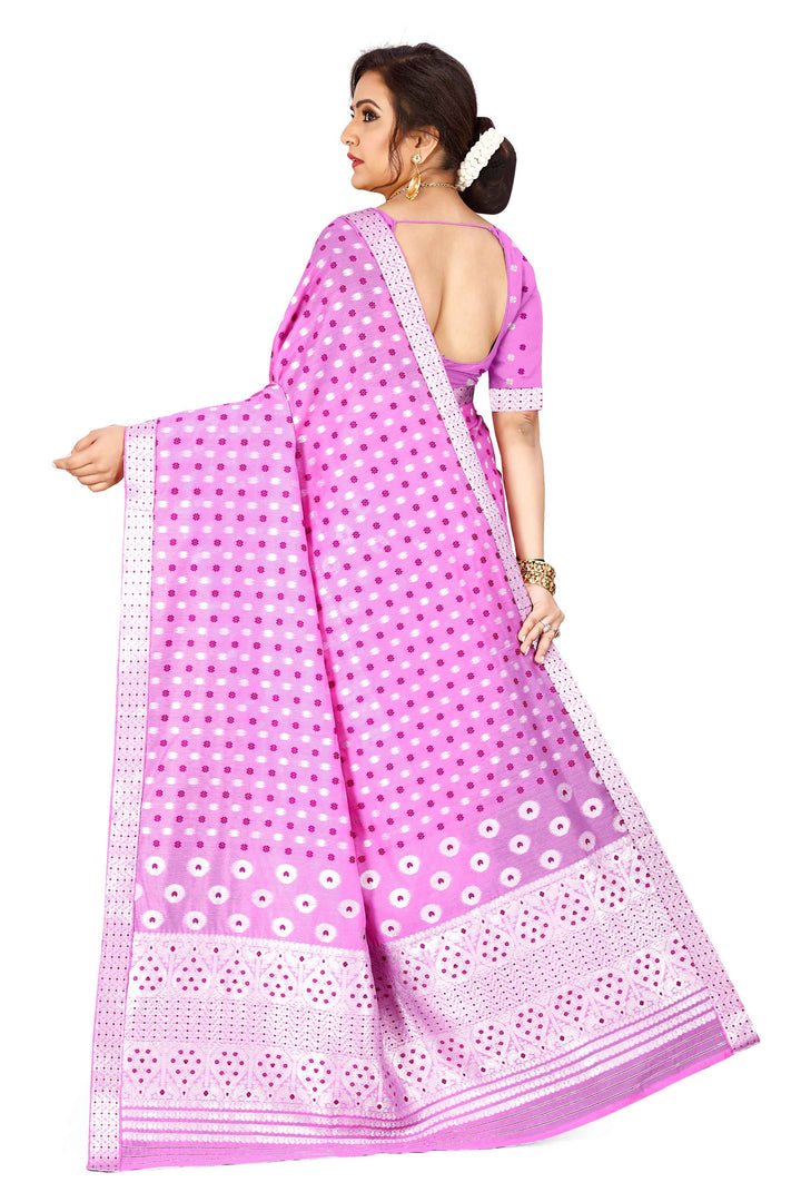 Silver Jari AC Cotton* Mekhela Chador