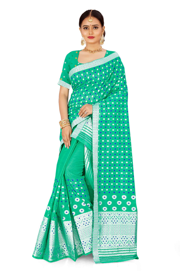 Silver Jari AC Cotton* Mekhela Chador