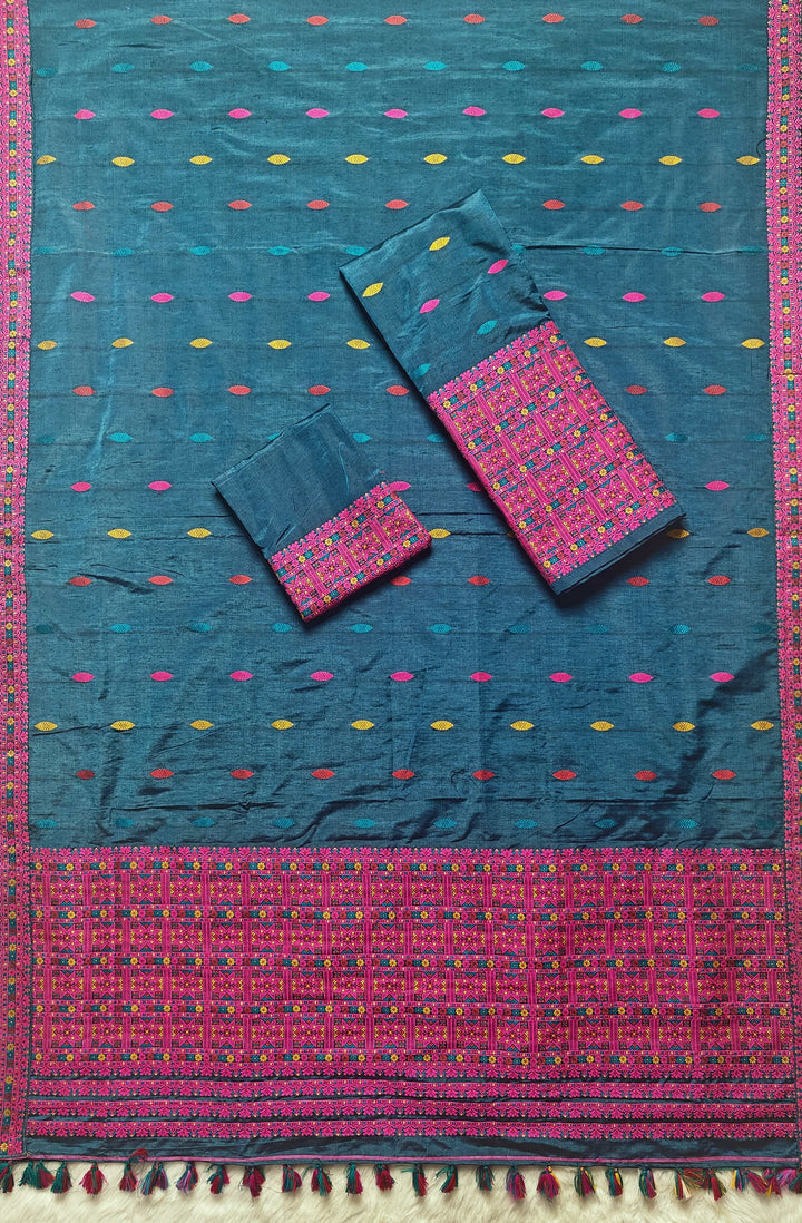 Ready-To-Wear Multi-Dhaga Work Super Cotton* Mekhela Sador