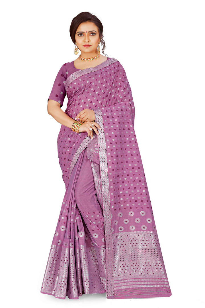 Silver Jari AC Cotton* Mekhela Chador