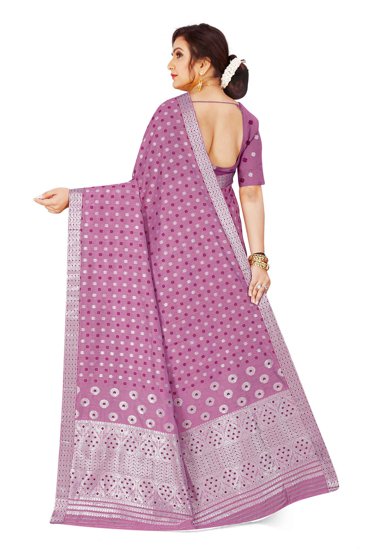 Silver Jari AC Cotton* Mekhela Chador