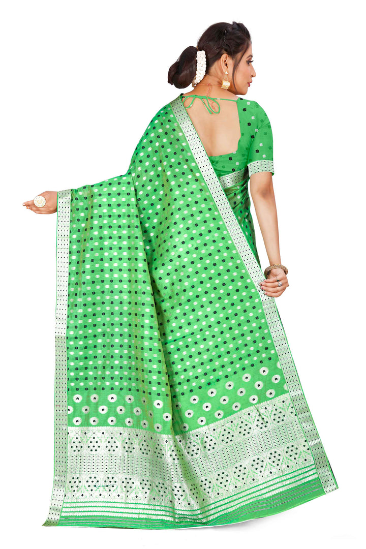 Silver Jari AC Cotton* Mekhela Chador