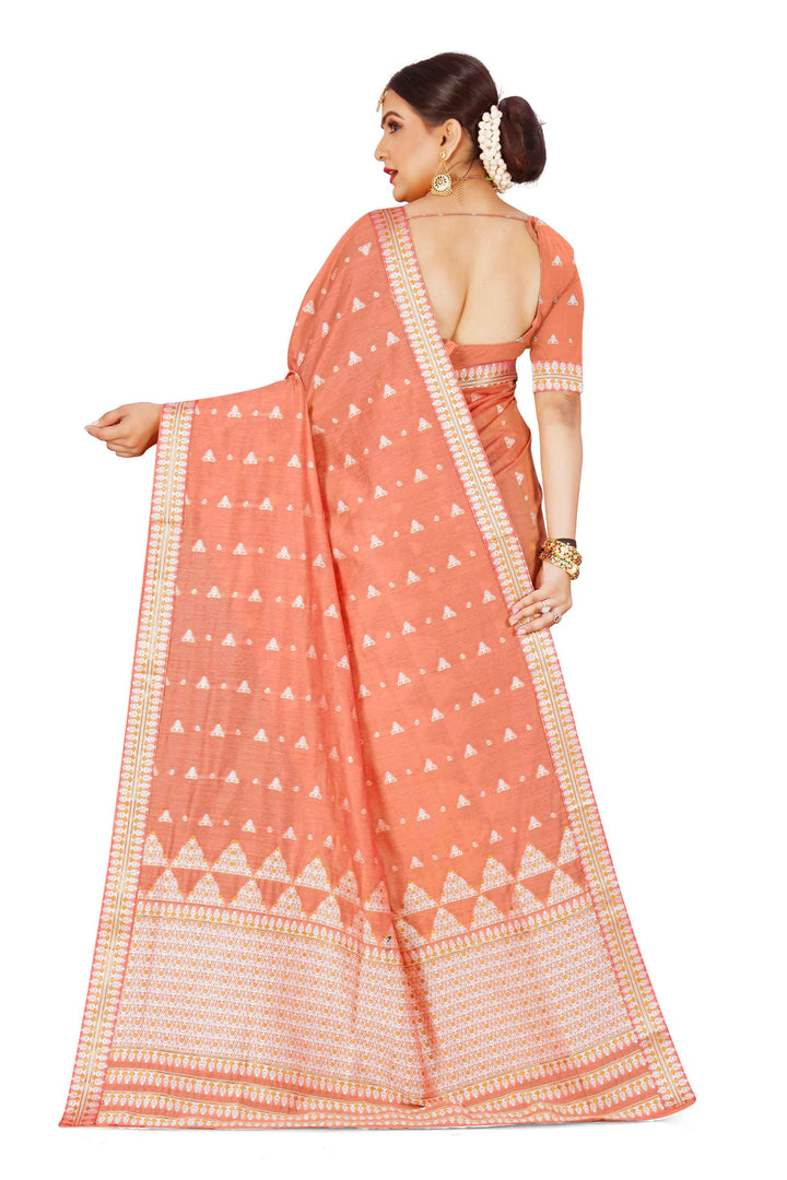 Weaving Dhaga Work AC Cotton* Mekhela Sador - Temple Buta