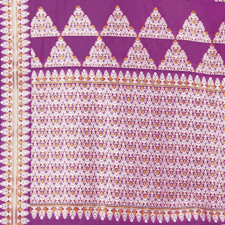 Weaving Dhaga Work AC Cotton* Mekhela Sador - Temple Buta