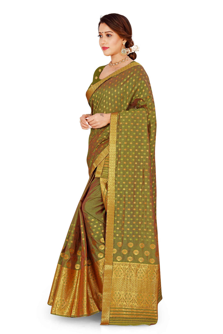 Gold Jari AC Cotton* Mekhela Chador