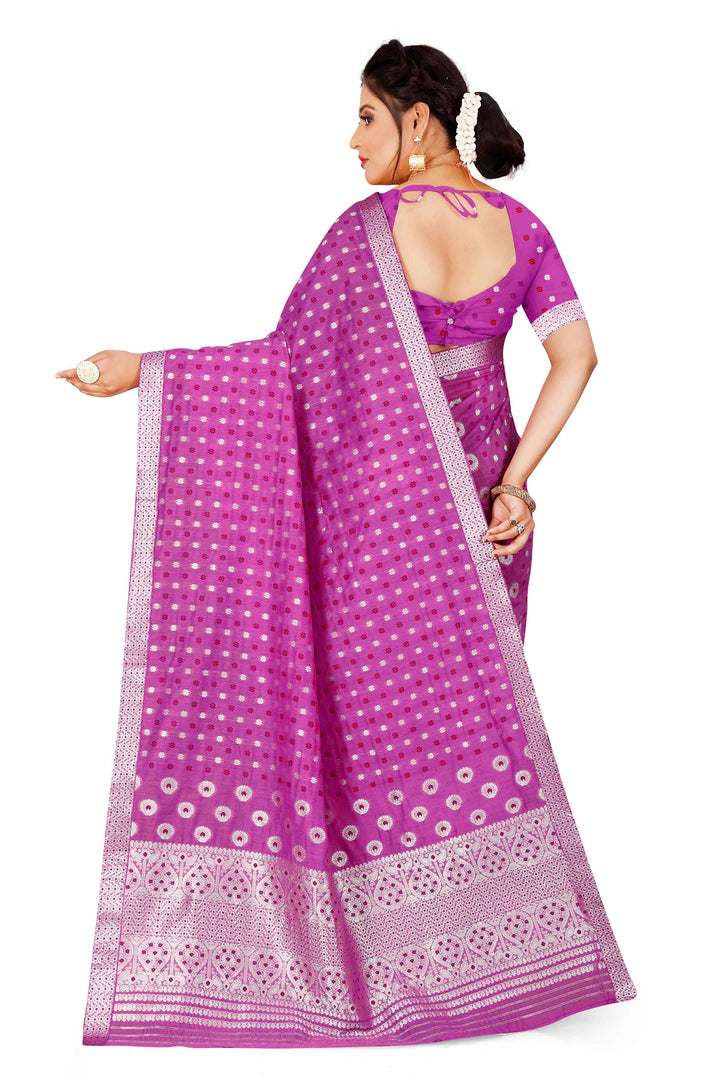 Silver Jari AC Cotton* Mekhela Chador