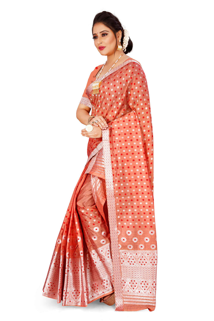 Silver Jari AC Cotton* Mekhela Chador