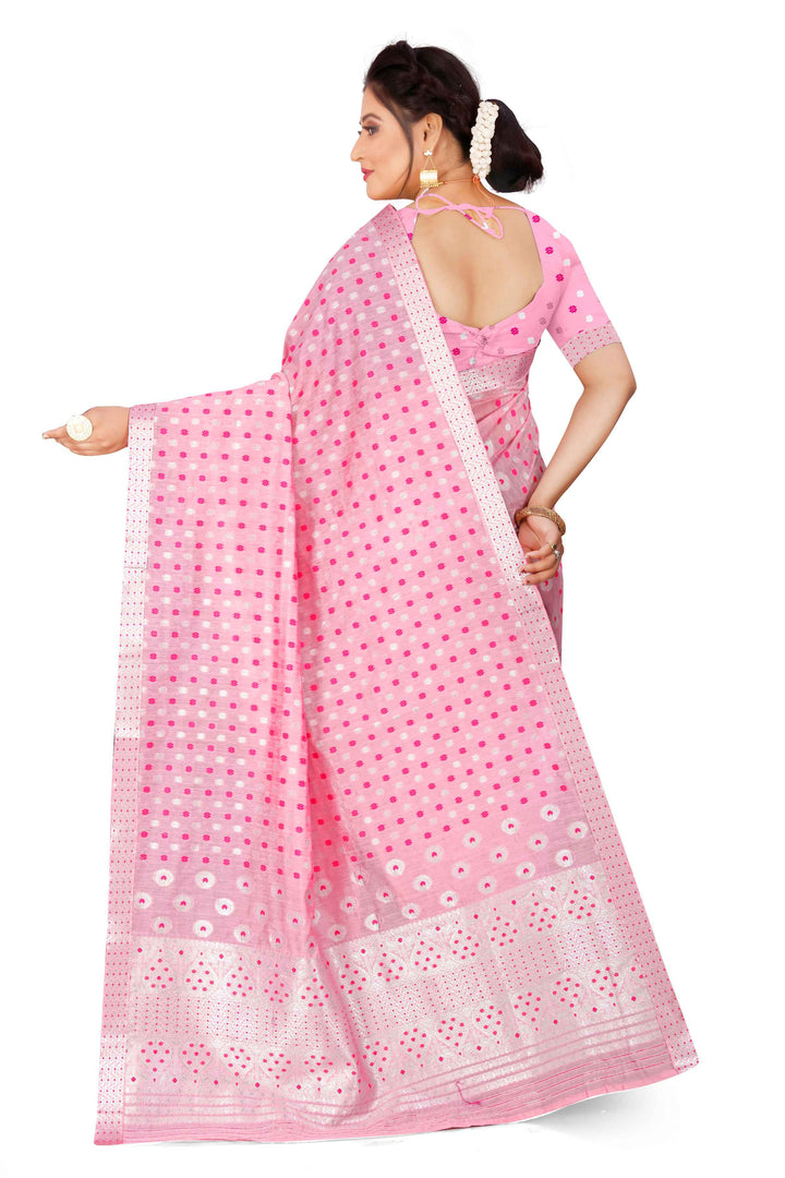 Silver Jari AC Cotton* Mekhela Chador