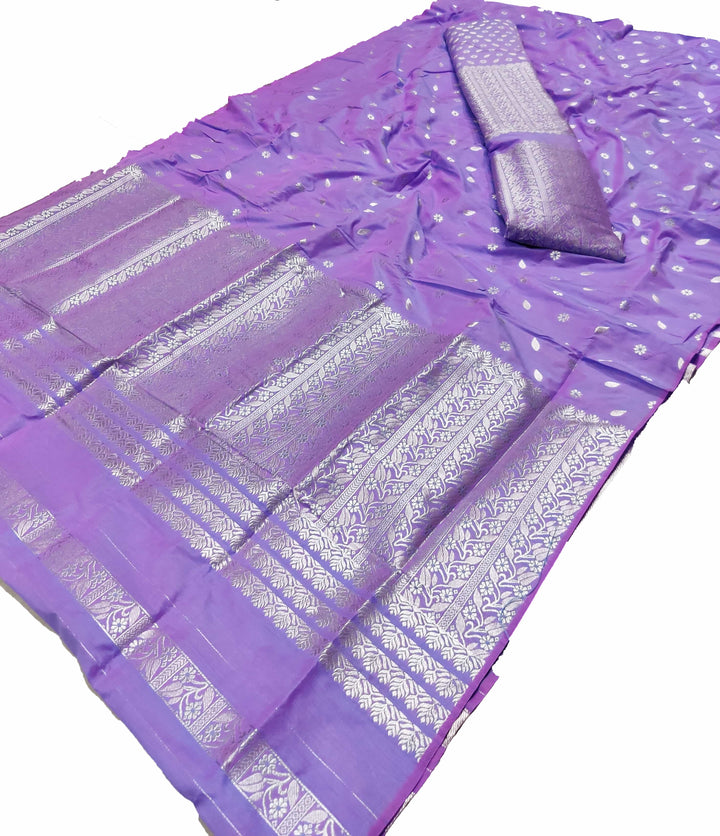 Silver Jari Super Cotton* Mekhela Sador