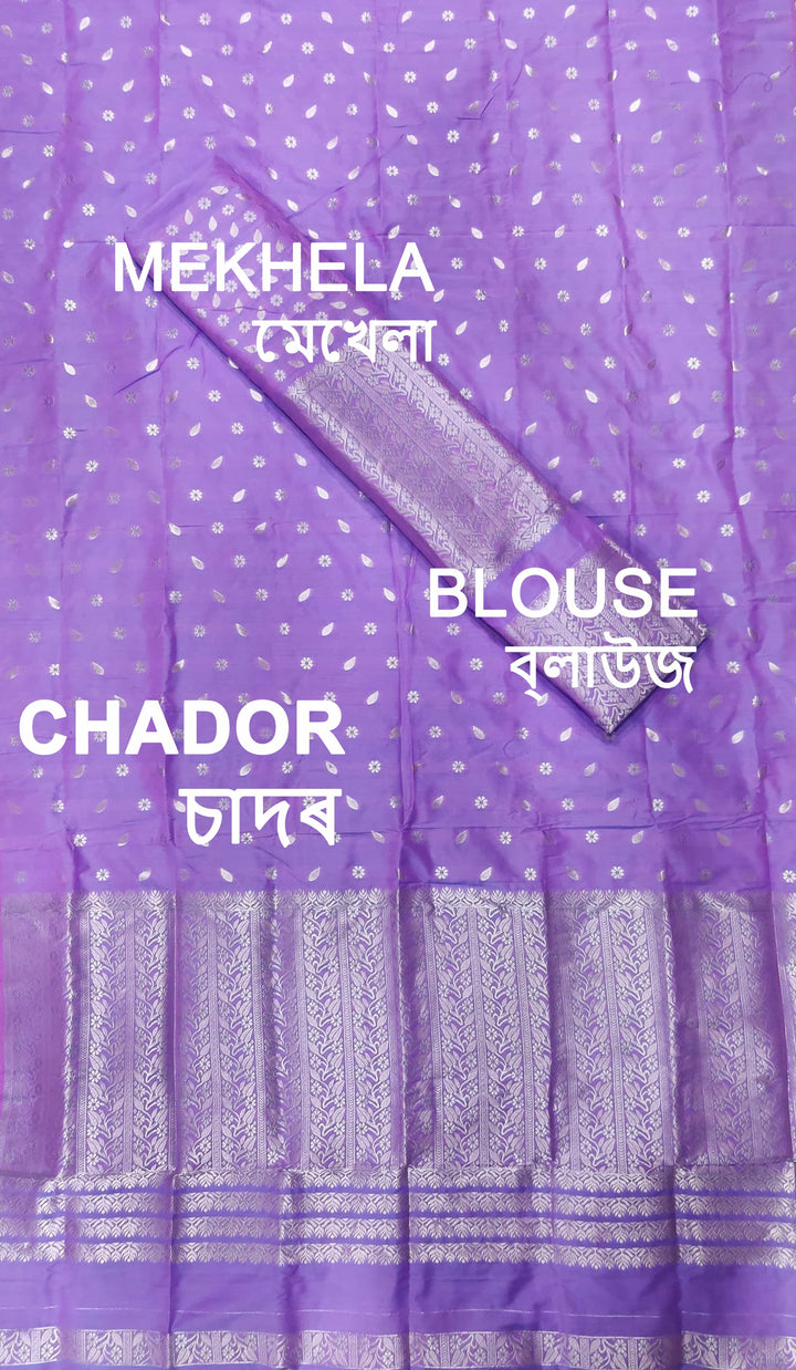 Silver Jari Super Cotton* Mekhela Sador