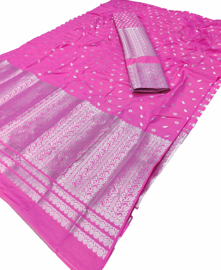 Silver Jari Super Cotton* Mekhela Sador