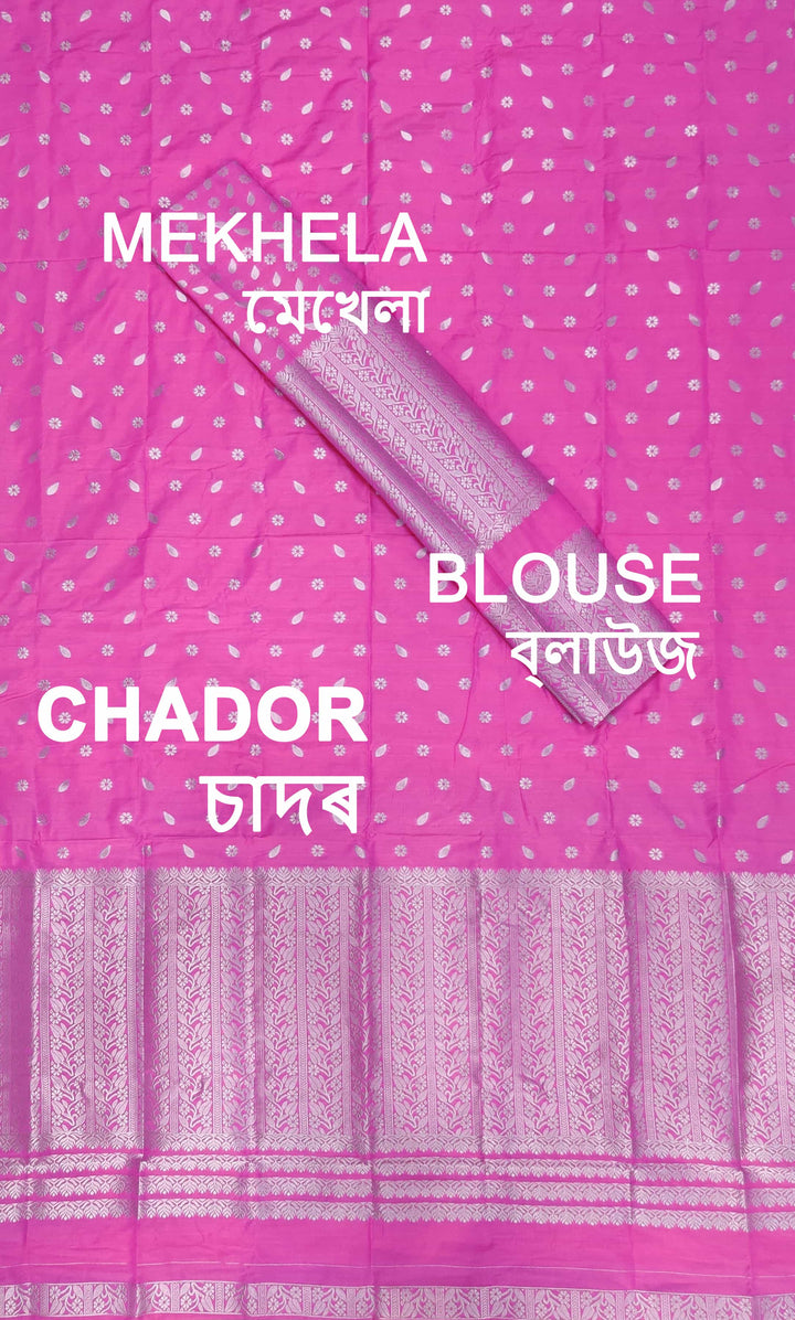 Silver Jari Super Cotton* Mekhela Sador