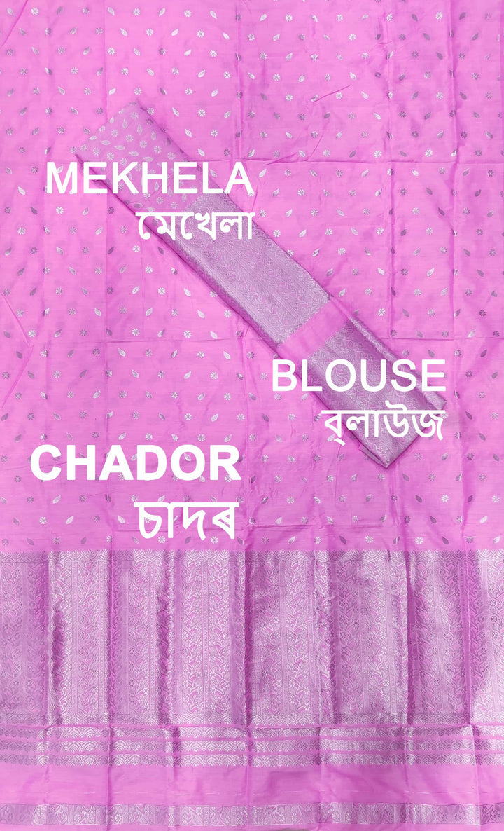 Silver Jari Super Cotton* Mekhela Sador