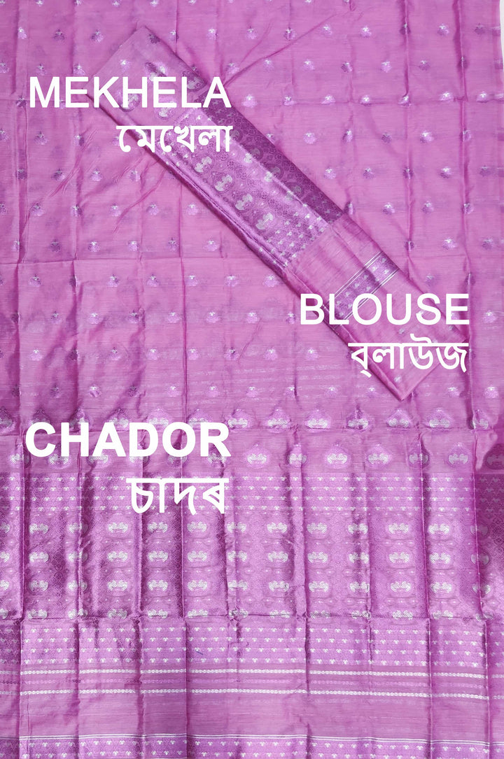 ৰং কৰা গুনা এ চি কটন মেখলা চাদৰ