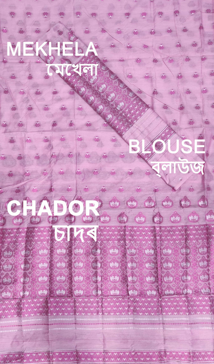 ৰং কৰা গুনা এ চি কটন মেখলা চাদৰ