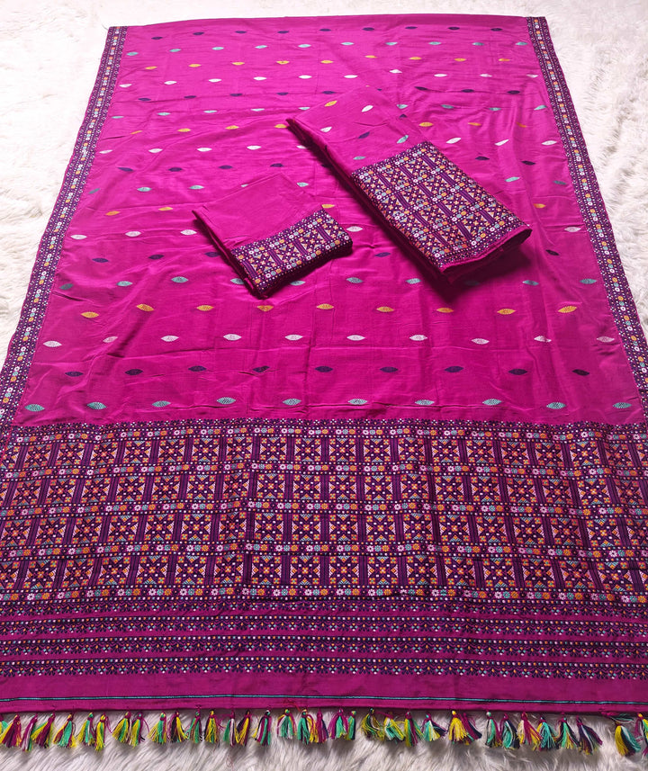 Ready-To-Wear Multi-Dhaga Work Super Cotton* Mekhela Sador