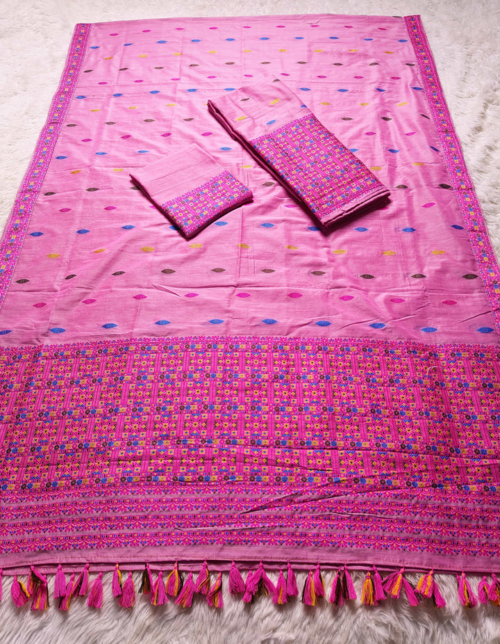 Ready-To-Wear Multi-Dhaga Work Super Cotton* Mekhela Sador