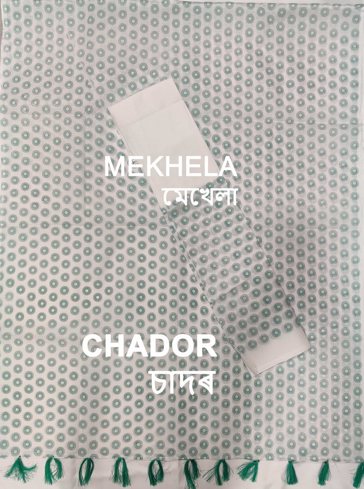 Printed কটন মিশ্রণ* Mekhela Sador
