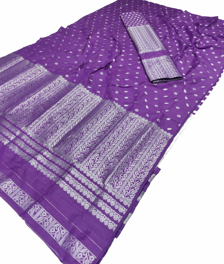 Silver Jari Super Cotton* Mekhela Sador