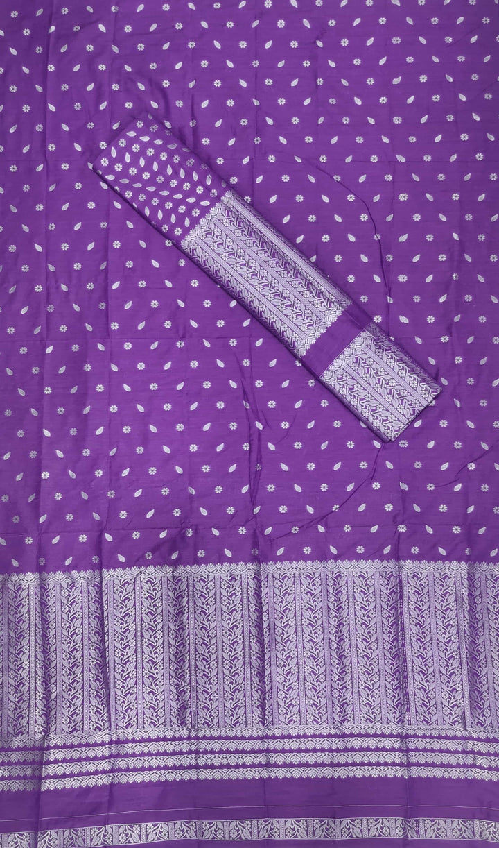 Silver Jari Super Cotton* Mekhela Sador