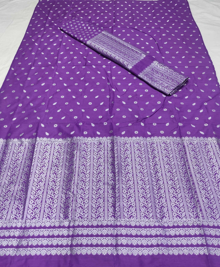 Silver Jari Super Cotton* Mekhela Sador