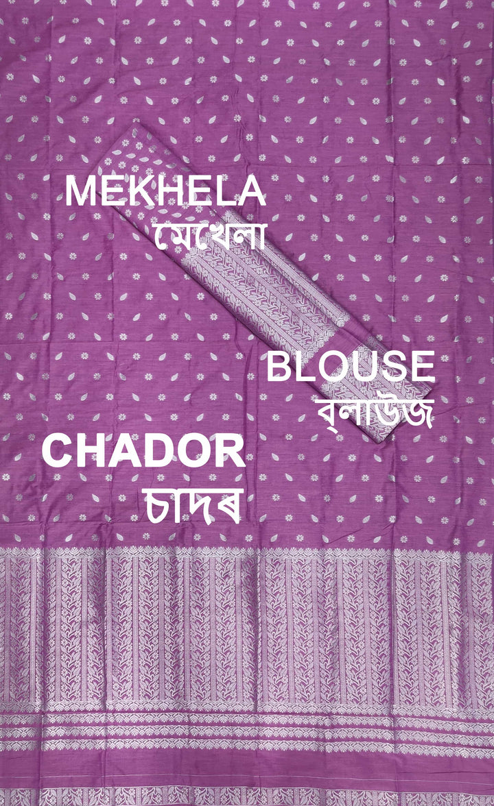 Silver Jari Super Cotton* Mekhela Sador