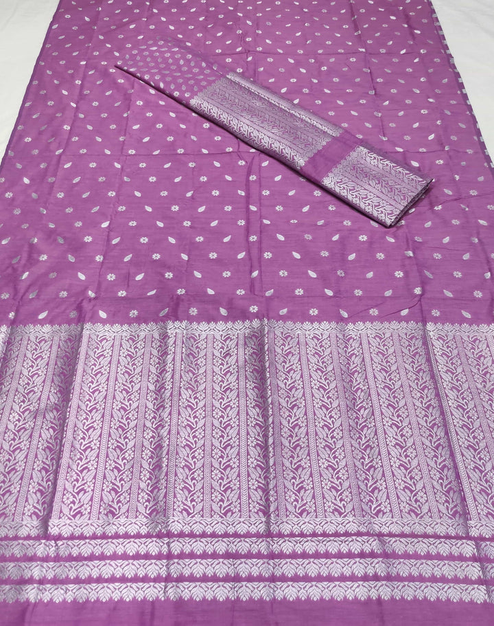 Silver Jari Super Cotton* Mekhela Sador