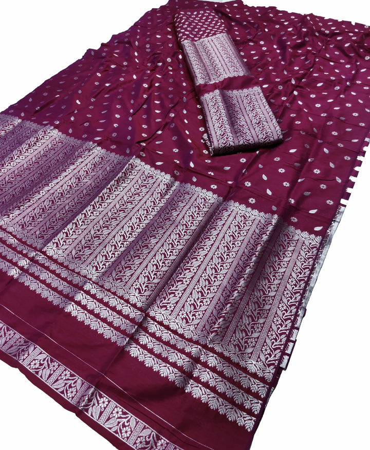 Silver Jari Super Cotton* Mekhela Sador