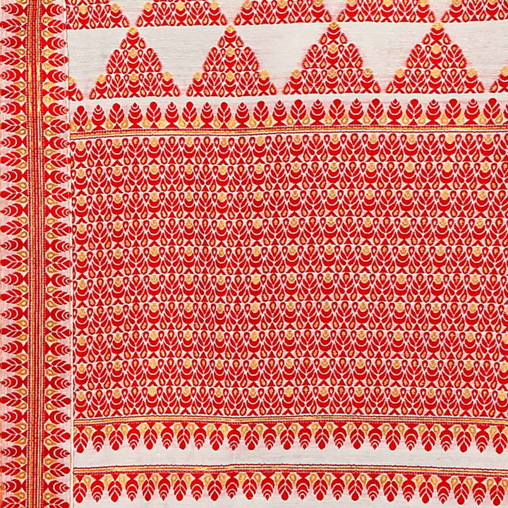 Weaving Dhaga Work AC Cotton* Mekhela Sador - Temple Buta