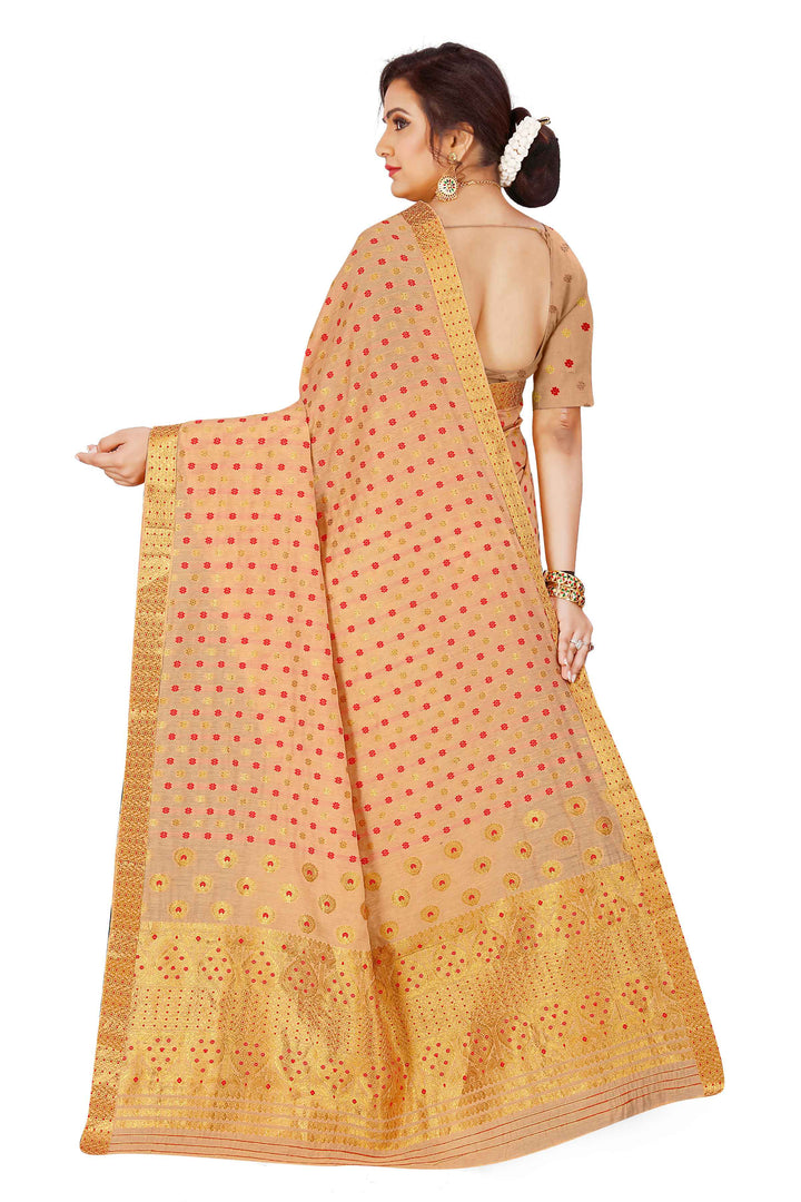 Gold Jari AC Cotton* Mekhela Chador