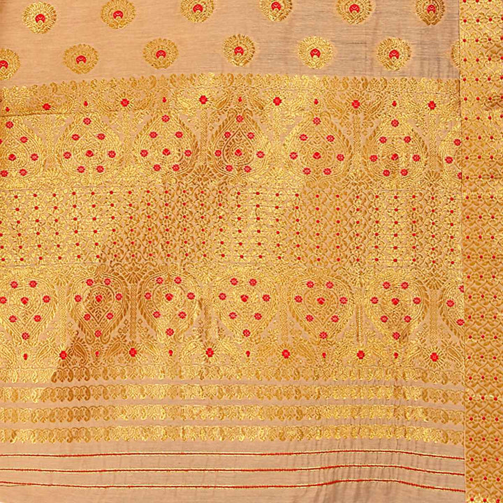 Gold Jari AC Cotton* Mekhela Chador