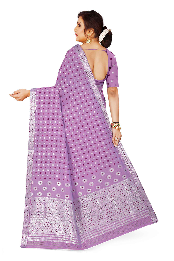 Silver Jari AC Cotton* Mekhela Chador