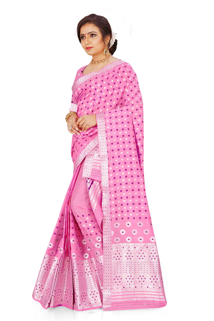 Silver Jari AC Cotton* Mekhela Chador