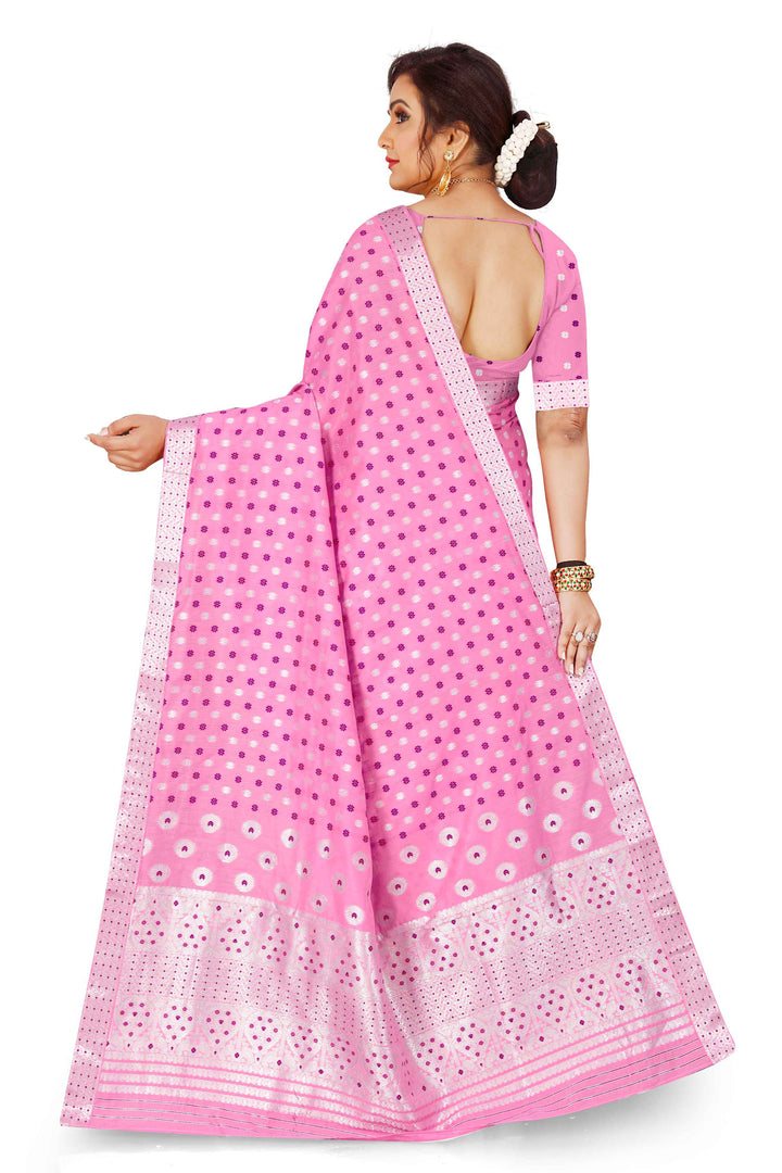 Silver Jari AC Cotton* Mekhela Chador