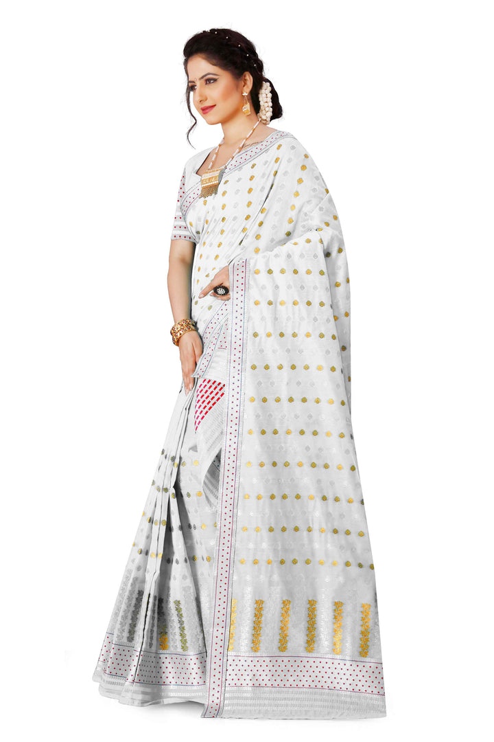 সোণ (Gold) গুনা এ চি কটন মেখলা চাদৰ 