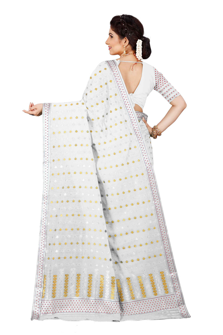 Gold Jari AC Cotton* Mekhela Chador