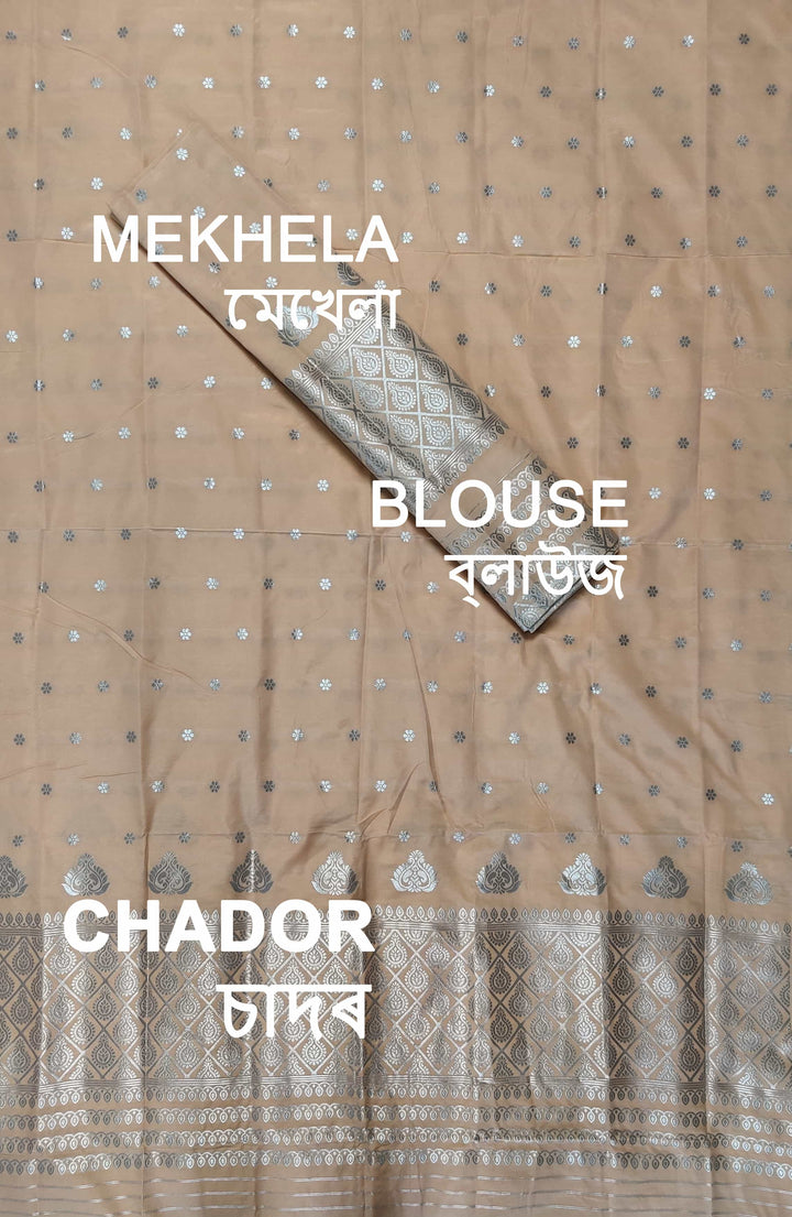 Silver Guna Super Cotton* Mekhela Sador