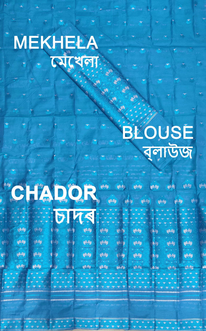 ৰং কৰা গুনা এ চি কটন মেখলা চাদৰ