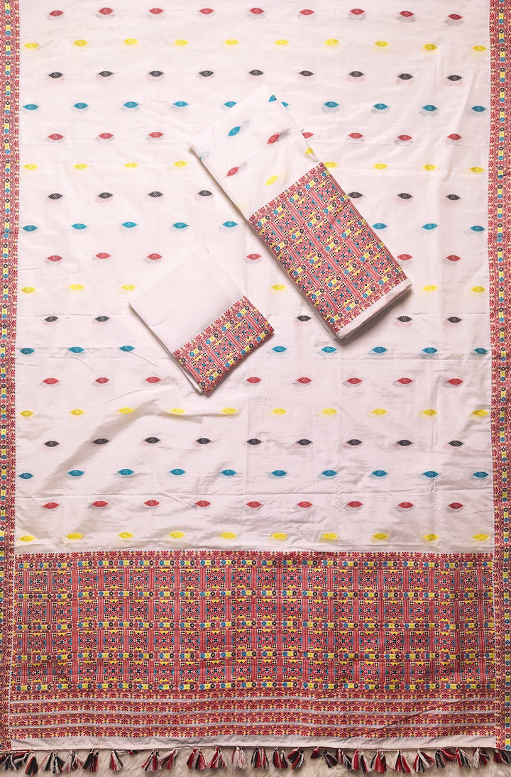 Ready-To-Wear Multi-Dhaga Work Super Cotton* Mekhela Sador
