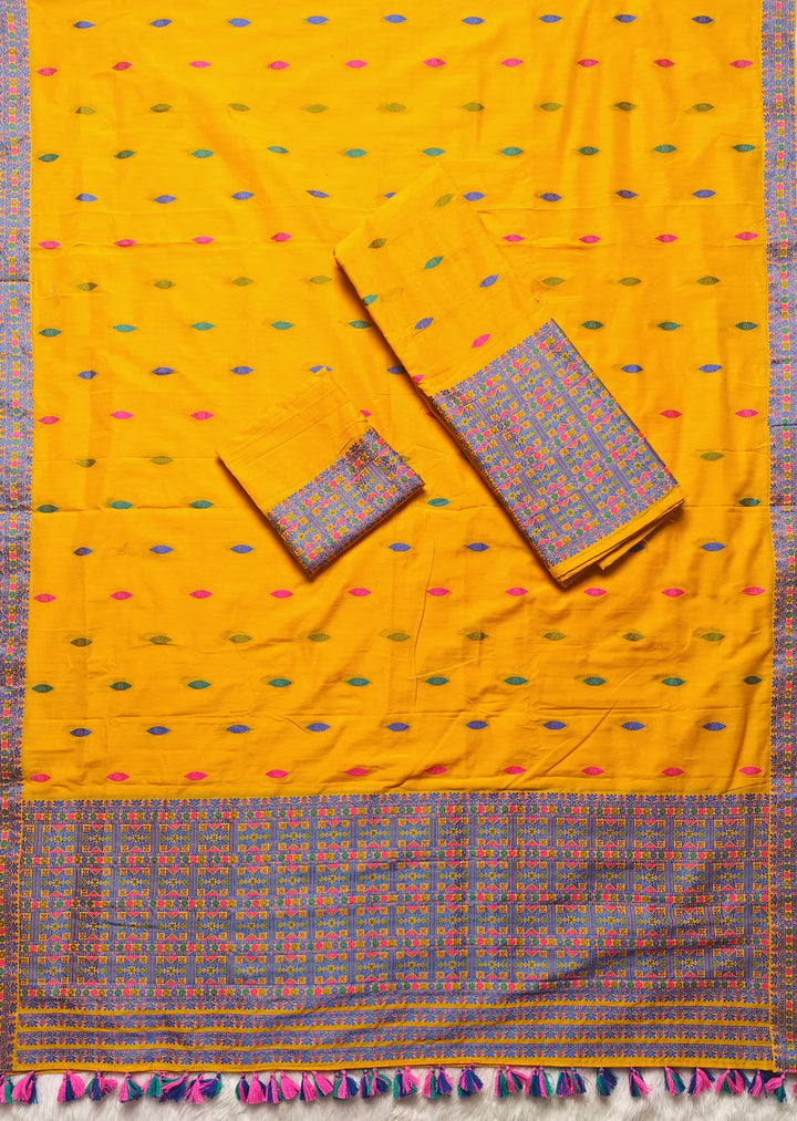 Ready-To-Wear Multi-Dhaga Work Super Cotton* Mekhela Sador