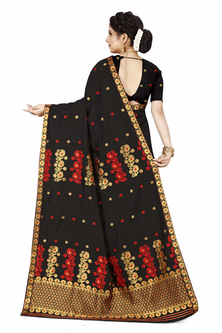 Gold Guna & Dhaga Work Poly Set Mekhela Sador
