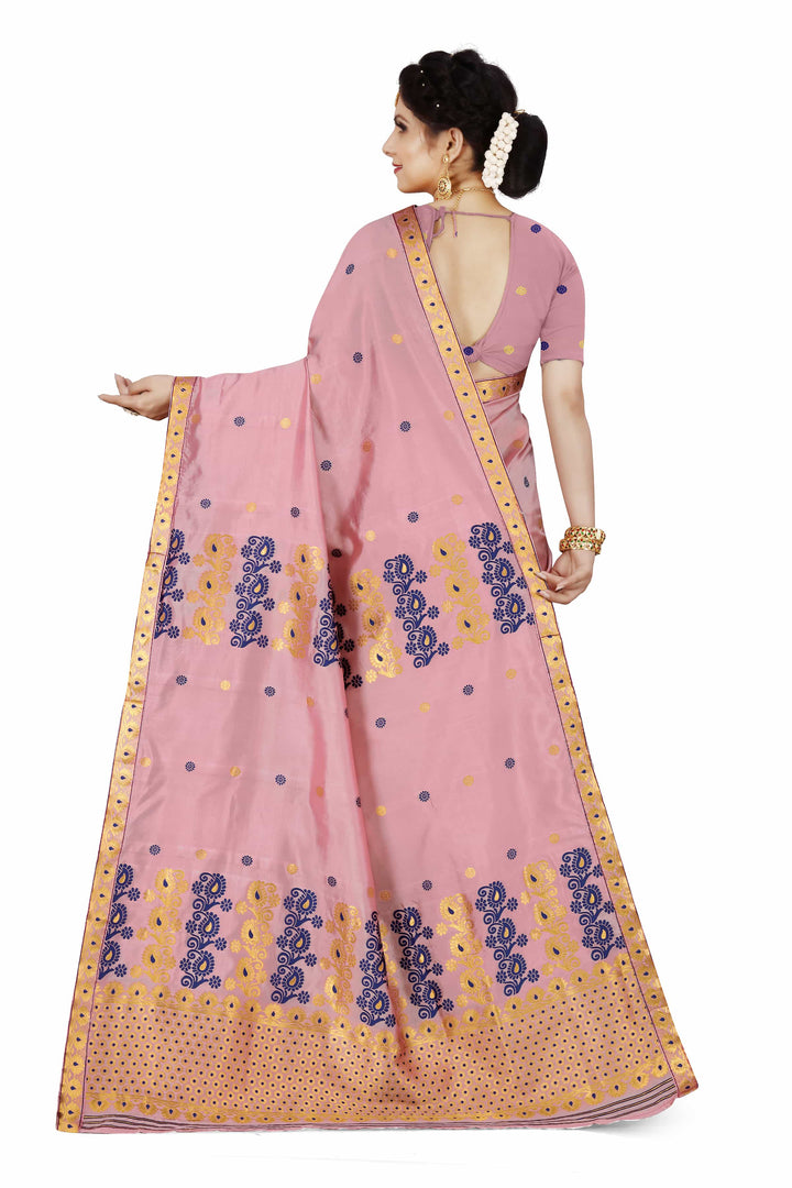 Gold Guna & Dhaga Work Poly Set Mekhela Sador