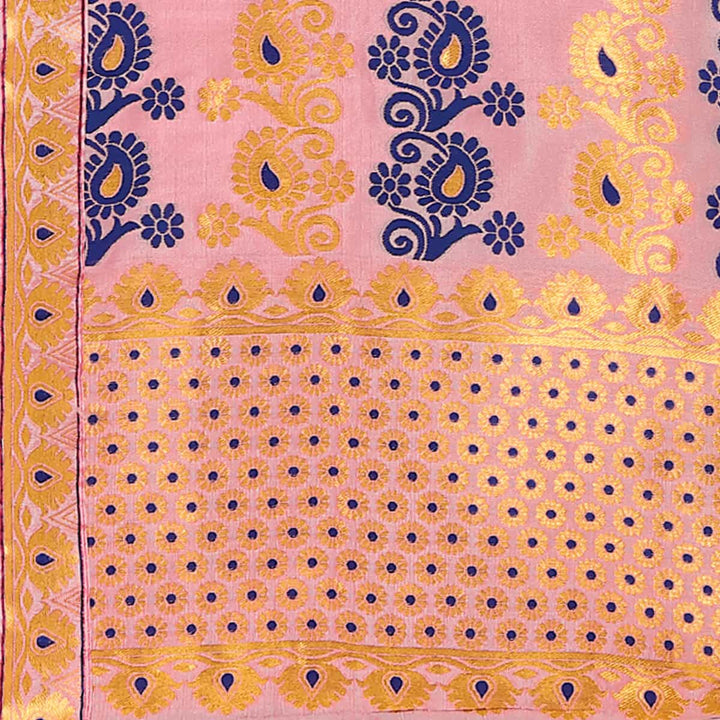 Gold Guna & Dhaga Work Poly Set Mekhela Sador