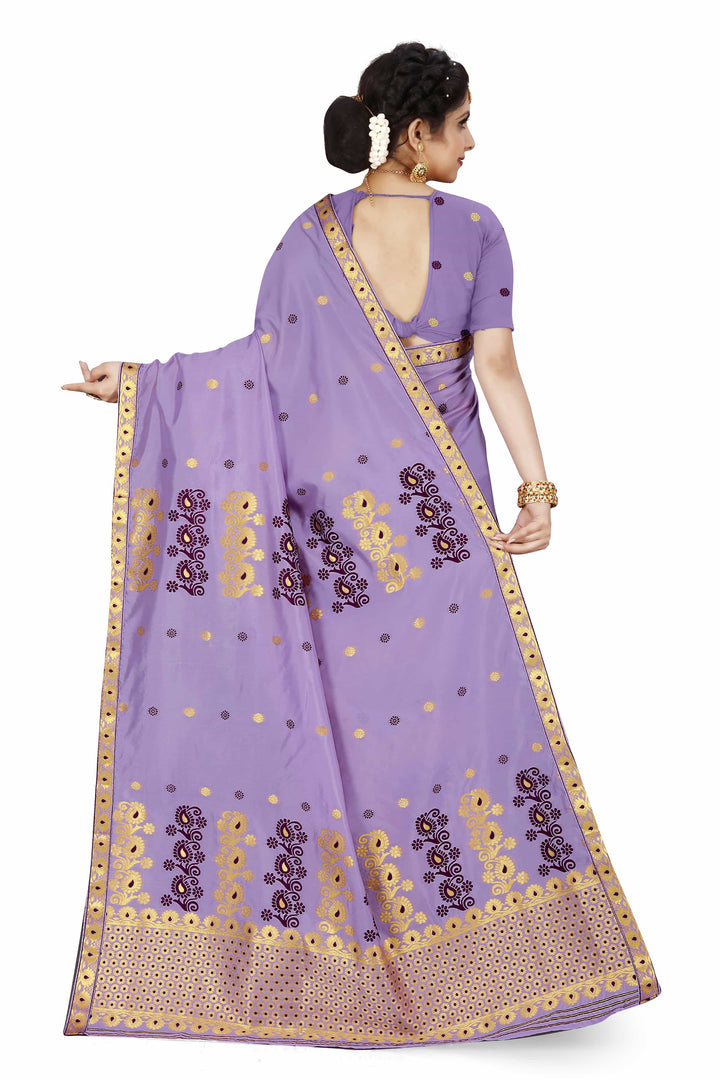 Gold Guna & Dhaga Work Poly Set Mekhela Sador