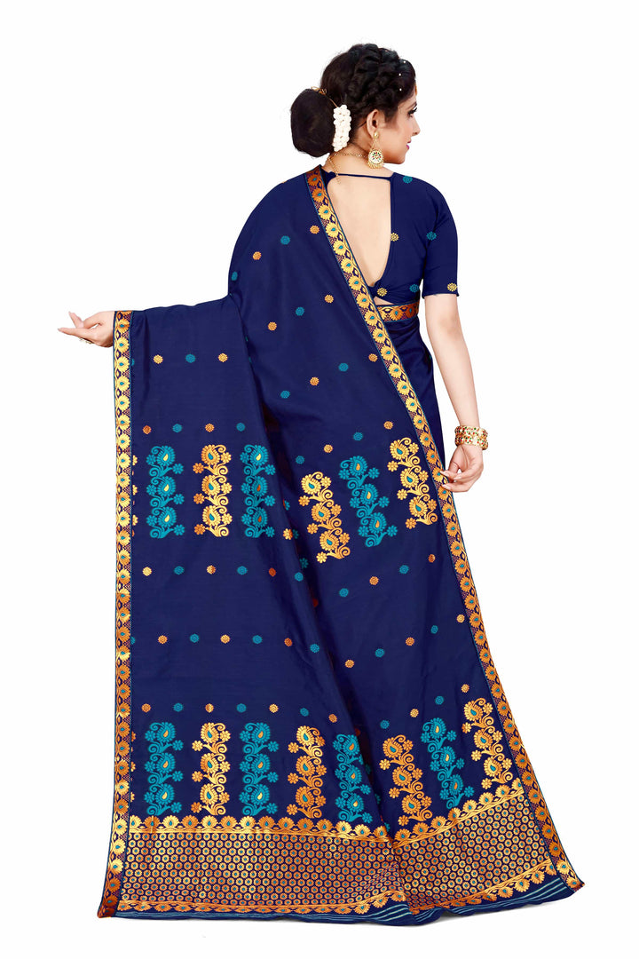 Gold Guna & Dhaga Work Poly Set Mekhela Sador